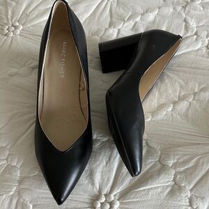 Marc Fisher Black Block Heel Pumps. Not leather